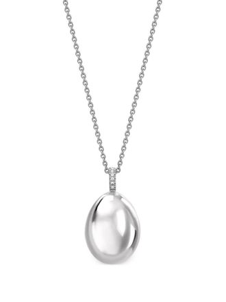 Fabergé 18kt white gold Fabergé Essence Egg pendant necklace - women - 18kt White Gold/White Diamond - One Size - Silver