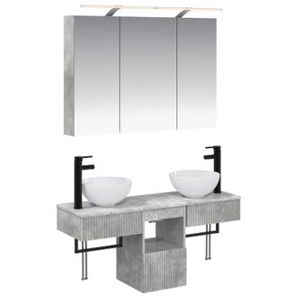 vidaXL Juego De Muebles De Ba&ntilde;o 4 Pcs Gris Hormig&oacute;n 100 X 14,5 X 70 Cm Vidaxl