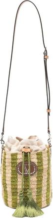 Valentino Garavani Bucket Bags, female, Multicolor, Size: ONE SIZE VLogo Signature Small Raffia Bucket Bag