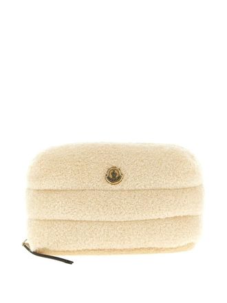 Moncler Caradoc quilted teddy makeup bag - Toni neutri