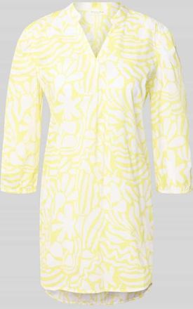 Christian Berg Relaxed Fit Tunika-Bluse mit floralem Allover-Print in Pastellgelb, Gr&ouml;&szlig;e 36