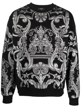 Versace Barocco-print sweatshirt - Black