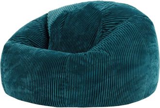 Icon Brand Puf cl&aacute;sico sill&oacute;n grande xl de pana verde azulado