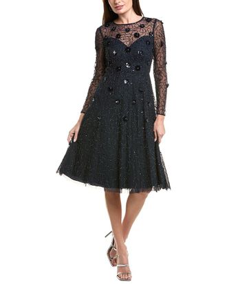 Adrianna Papell Bead Velvet Midi Dress