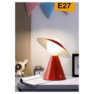 Trade Shop Trade Shop Traesio - Trade Shop - Lampada Da Tavolo Decorativa Con Paralume A Cappello Orientabile Lume E27 D13 - Rojo