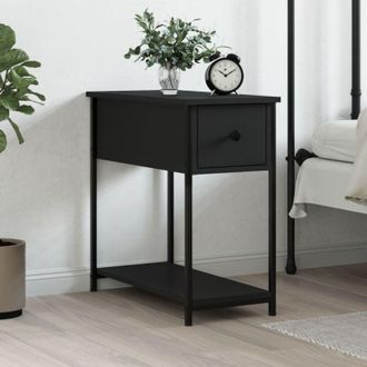 vidaXL Mesita De Noche Madera De Ingenier&iacute;a Negra 30x60x60 Cm Vidaxl