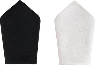 Trafalgar Store Banbury Tone on Tone Paisley 12 inch Silk Pocket Square Set in Black And White Paisley at Nordstrom