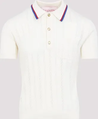 Valentino Garavani White Cotton Polo Shirt