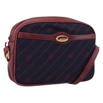 Gucci Pre-owned Vintage Canvas Shoulder Bag - Dames - Pre-owned - Blauw - Maat: ONE Size Leer