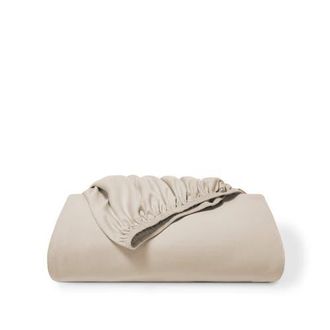 Bare Home Organic Cotton Jersey Fitted Sheet in Sand at Nordstrom, Size Twin X-Long