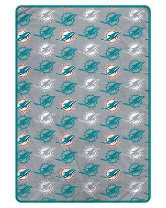 Pegasus Sports Miami Dolphins Nfl Team Logomania Oversized Fleece Blanket