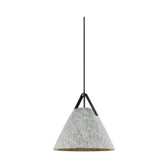 Nordlux Modern Indoor Pendant Light Grey Felt E27 Brown & Black Strap - Mains Powered, IP20