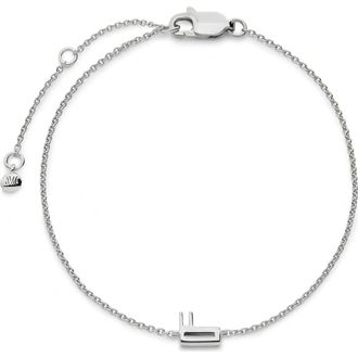 Monica Vinader Initial Pendant Bracelet in Sterling Silver F at Nordstrom