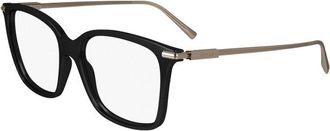 Ferragamo Eyeglasses Square Full Rim, Black Frame And Clear Demo Lenses Lens Sf2992001