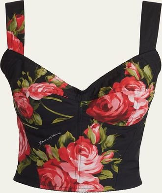 Dolce & Gabbana Floral-Print Corset Top