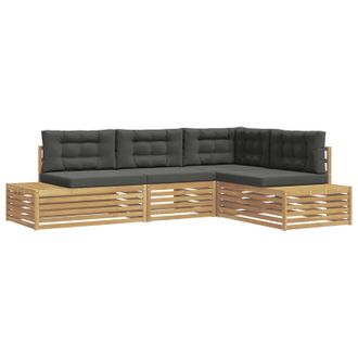 vidaXL 4 Pieza Conjunto De Sof&aacute;s De Exterior Poli&eacute;ster Blanco Vidaxl