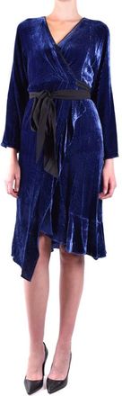 Diane Von F&uuml;rstenberg Stijlvolle Midi Jurk - Dames - Casual kleedjes - Blauw - XS - Kleedjes
