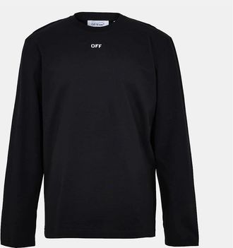 Off-white Mens Crew Neck Long Sleeve Jersey T-Shirt - Black/Multi - Size: 34