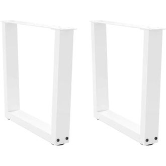 vidaXL Patas Para Mesa De Centro En Forma De V (2 Unidades), Color Blanco, 60 X (42-43,3) Cm, Acero Vidaxl