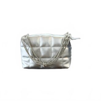 Cejon Quilted Box Bag In Silver