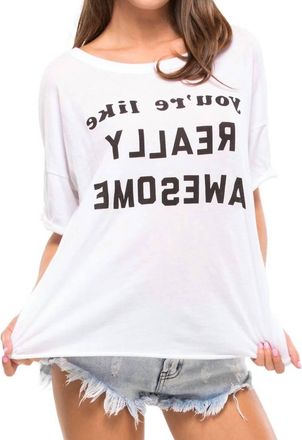 Wildfox Really Awesome Lousie Shirt In Clean White