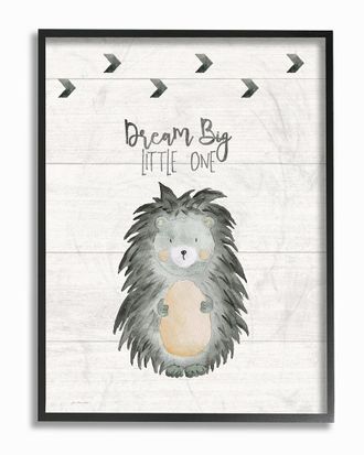 Stupell Industries Dream Big Porcupine By Jo Moulton Framed Art