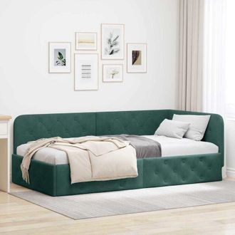 vidaXL Estructura De Cama En Esquina Crema 90 X 190 Cm Tela