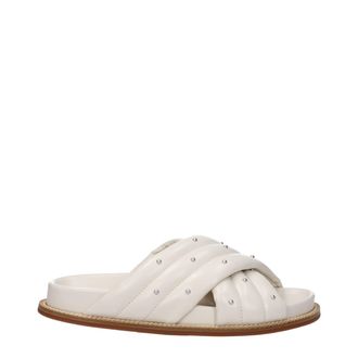 Fabiana Filippi Womens Studded Leather Sandals - Ivory - Size EU 36