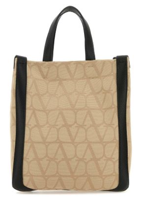 Valentino Garavani Beige Toile Iconographe Shopping Bag