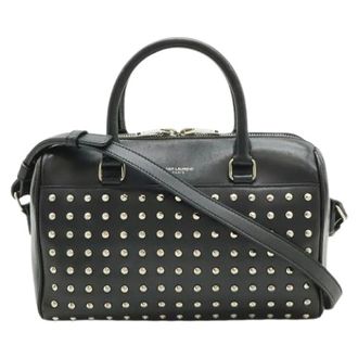 Saint Laurent Pre-owned Handbags, female, Black, Size: ONE SIZE Pre-owned Baby Duffle Leather 2way Bag