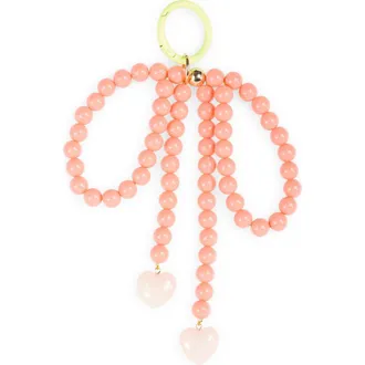 Leith Beaded Bow Bag Charm in Orange Multi- Gold at Nordstrom Rack