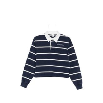 Sporty & Rich Striped-pattern Cropped Rugby Shirt