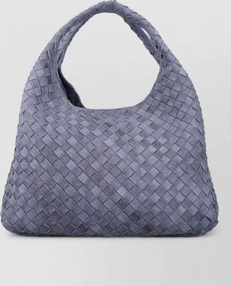 Bottega Veneta large campana suede intrecciato shoulder tote