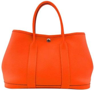 Herm&egrave;s Pre-owned Garden Party 30 - Dames - Vintage Shopper - Oranje - ONE Size - Leer - Vintage