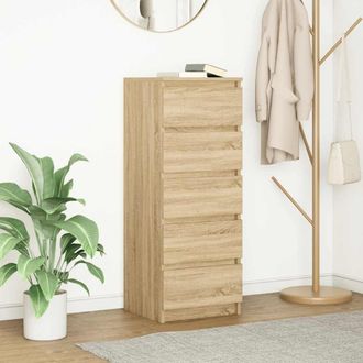 Berkfield Home Sideboard with Drawers Sonoma Oak 37.5x35x99 cm Engineered Wood in Brown