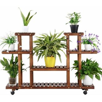 Yaheetech Soporte De Jard&iacute;n Estanter&iacute;a Madera De 4 Niveles Estante De Plantas Flores Soporte Bastidor Para Jard&iacute;n Balc&oacute;n Decorativas Est&eacute;tica - Yaheetech