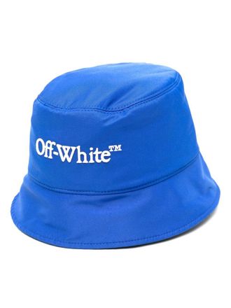 Off-white logo-print bucket hat - women - Polyester - One Size - Black
