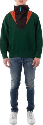 Kolor Beacon Mens Green Half Zip Pullover Sweatshirt, Brand Size 1 (Small)