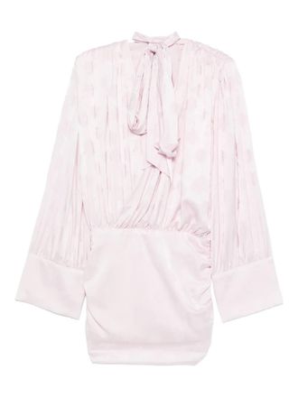 Rotate Abito corto a fiori jacquard - Rosa