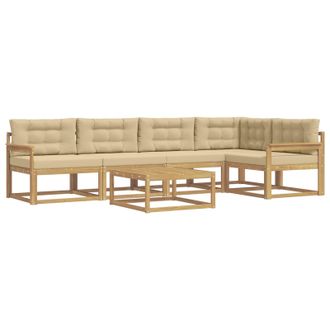 vidaXL Conjunto De Sof&aacute;s De Exterior 6 Pcs Y Beige 79 X 79 X 37 Cm Vidaxl