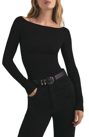 Favorite Daughter The Sydney Off the Shoulder Long Sleeve Top in Black at Nordstrom, Size X-Small