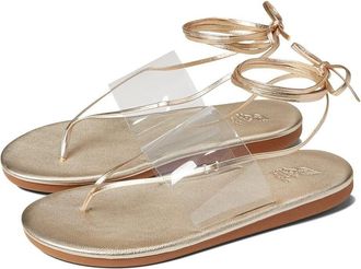 Ancient Greek Sandals Eygenia Womens Clear Platinum Wrap-Around Sandals KHD711