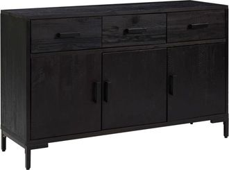 vidaXL Sideboard Black 110x35x70 cm Solid Pinewood Vidaxl