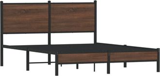 vidaXL Estructura de cama sin colchón metal marrón roble 140x190 cm Vidaxl