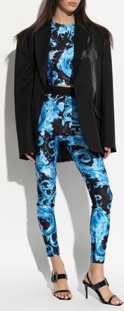 Versace Jeans Couture Fitted Cut Top, Womens, Blue