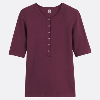 La Redoute Collections T-shirt met tuniekhals en korte mouwen