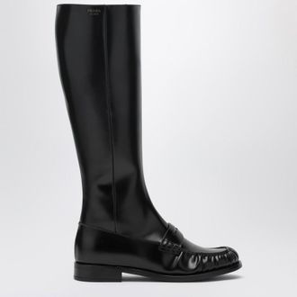 Prada Penny boots in black glossy leather