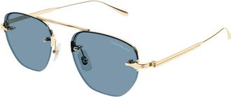 Montblanc MB0404S Asian Fit 004 Mens Sunglasses Gold Size 52