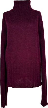 Ann Demeulemeester Turtleneck Sweater in Red Alpaca Wool