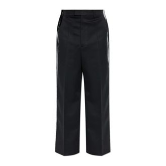 VETEMENTS Suit Trousers, male, Black, Size: XL Crisp Creased Trousers with Decorative Side Stripes